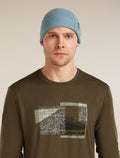 Unisex Merino Feadan Cuff Beanie Flint Blue - 1