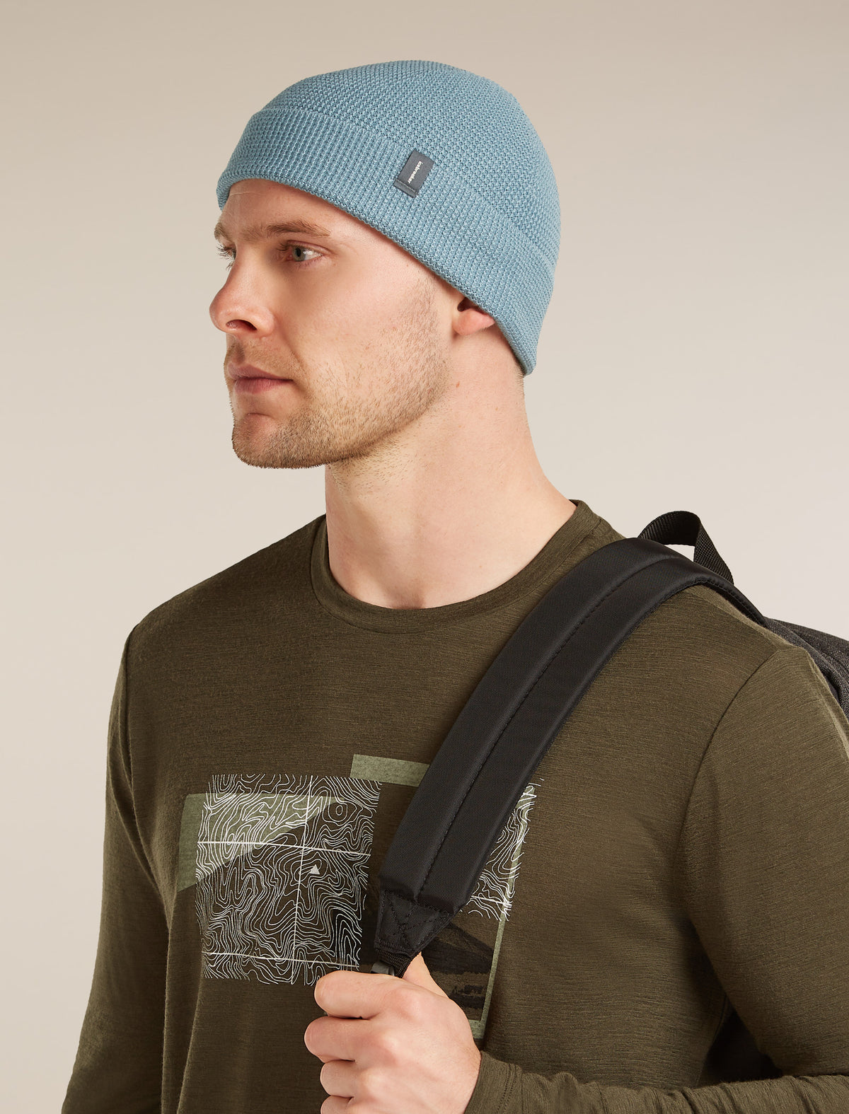 Unisex Merino Feadan Cuff Beanie Flint Blue - 2