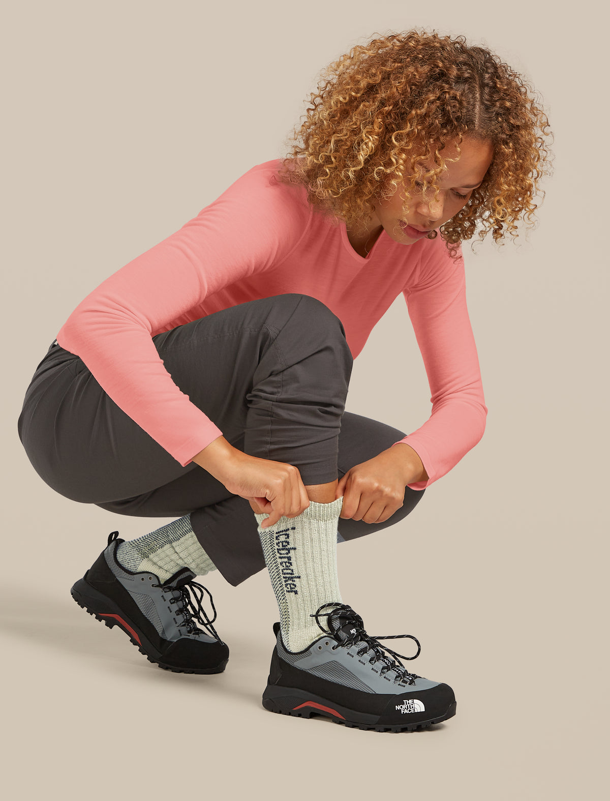 Women's Merino Hike+ Mountaineer Mid Calf Socks Lichen/Black - 2