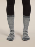 Women's Merino Hike+ Mountaineer Mid Calf Socks Jet Heather/Black - 4