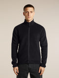 Men's Merino Blend 800 RealFleece™ Classic Pile Long Sleeve Zip Black - 1