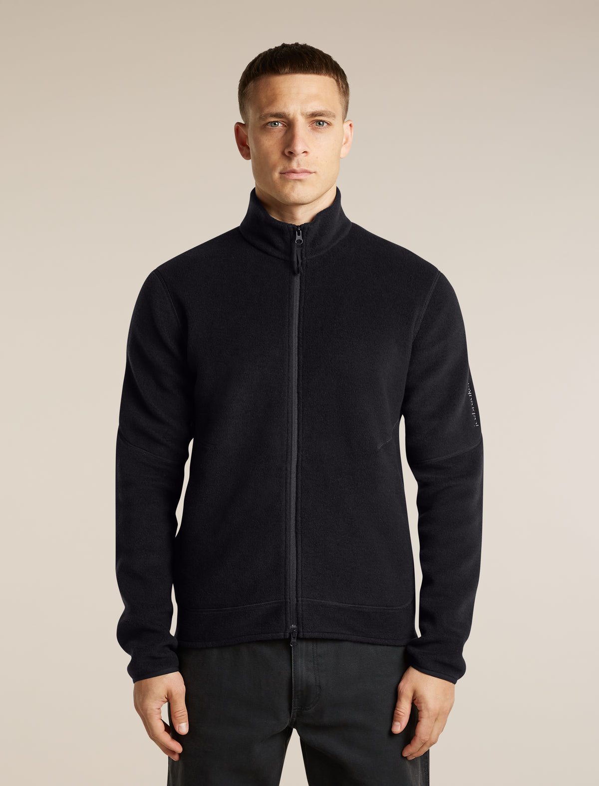 Men's Merino Blend 800 RealFleece™ Classic Pile Long Sleeve Zip Black - 1