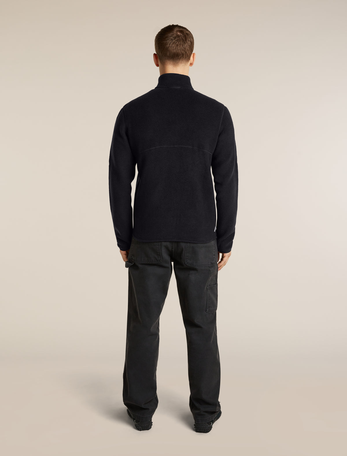 Men's Merino Blend 800 RealFleece™ Classic Pile Long Sleeve Zip Black - 7