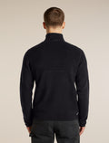 Men's Merino Blend 800 RealFleece™ Classic Pile Long Sleeve Zip Black - 2