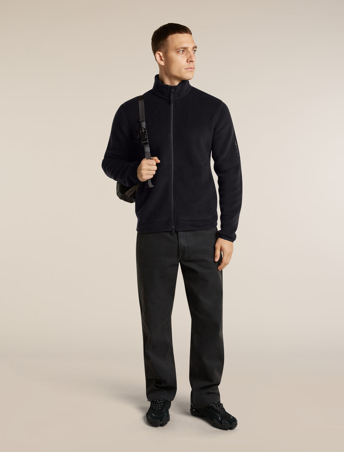 Men's Merino Blend 800 RealFleece™ Classic Pile Long Sleeve Zip Black - 4