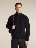 Men's Merino Blend 800 RealFleece™ Classic Pile Long Sleeve Zip Black - 5