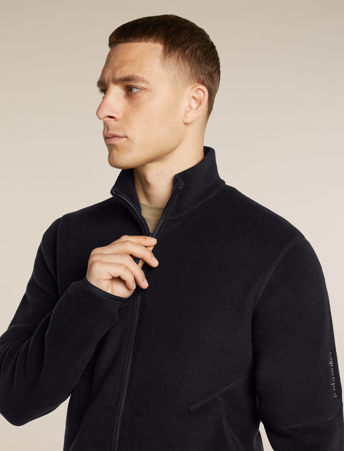 Men's Merino Blend 800 RealFleece™ Classic Pile Long Sleeve Zip Black - 6