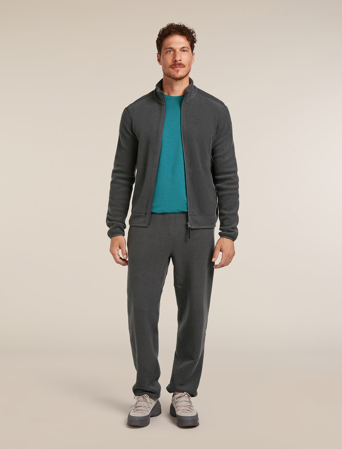 Men's Merino Blend 800 RealFleece™ Classic Pile Long Sleeve Zip Jacket Obsidian - 3