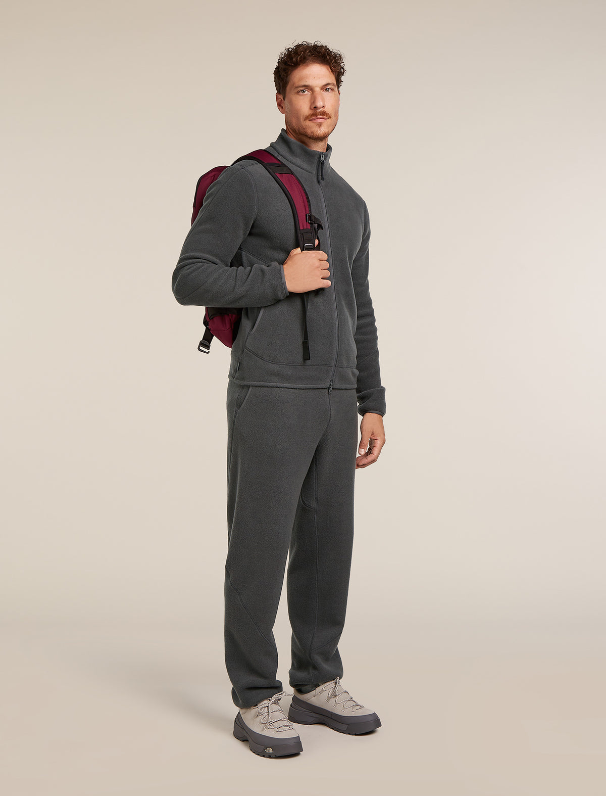 Men's Merino Blend 800 RealFleece™ Classic Pile Long Sleeve Zip Jacket Obsidian - 4