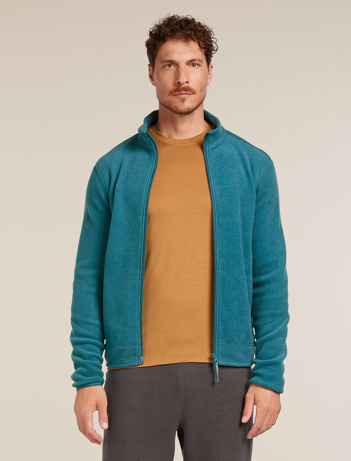 Men's Merino Blend 800 RealFleece™ Classic Pile Long Sleeve Zip Jacket Topaz - 1