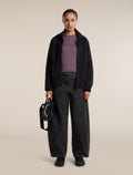 Women's Merino Blend 800 RealFleece™ Classic Pile Long Sleeve Zip Black - 4
