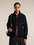 Women's Merino Blend 800 RealFleece™ Classic Pile Long Sleeve Zip Black - 5
