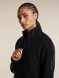 Women's Merino Blend 800 RealFleece™ Classic Pile Long Sleeve Zip Black - 6