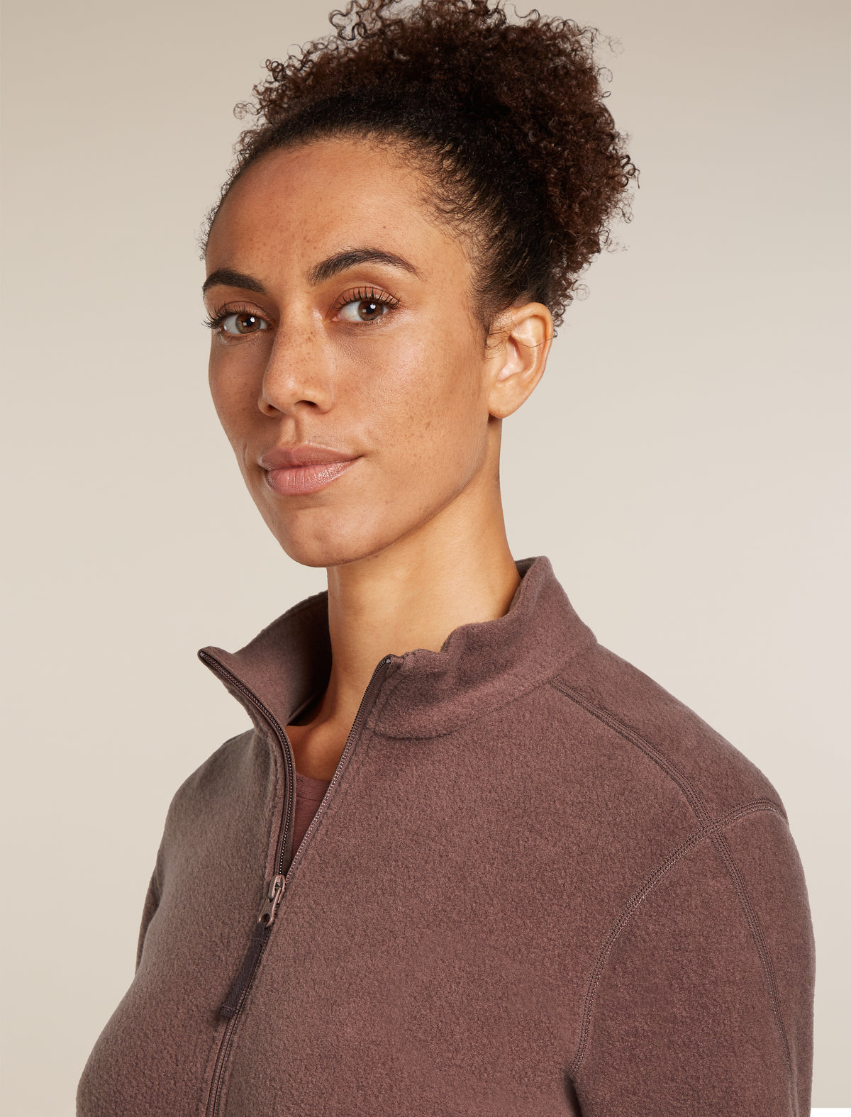 Women's Merino Blend 800 RealFleece™ Classic Pile Long Sleeve Zip Jacket Carob - 4