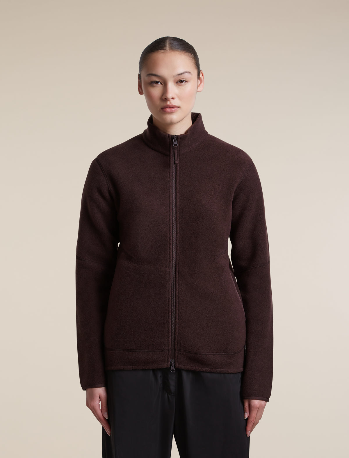 Women's Merino Blend 800 RealFleece™ Classic Pile Long Sleeve Zip Bittersweet - 1