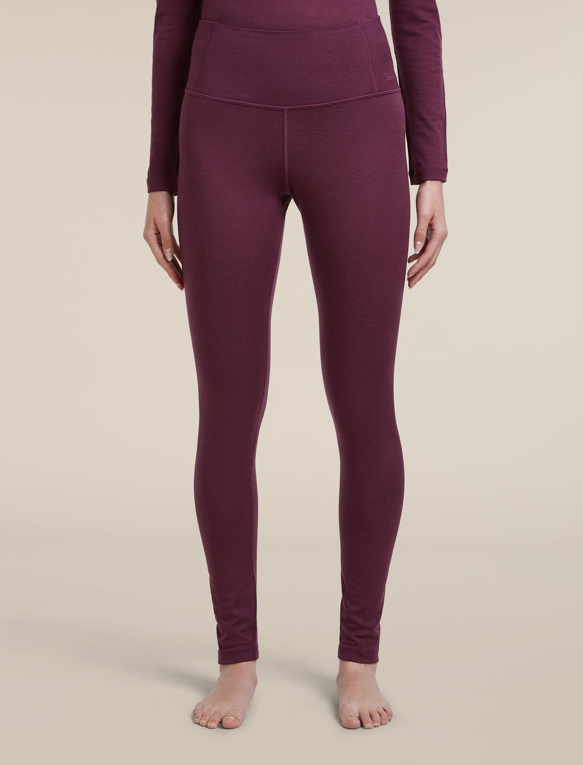 Women's Merino 200 Oasis High Rise Thermal Leggings Dark Berry - 1