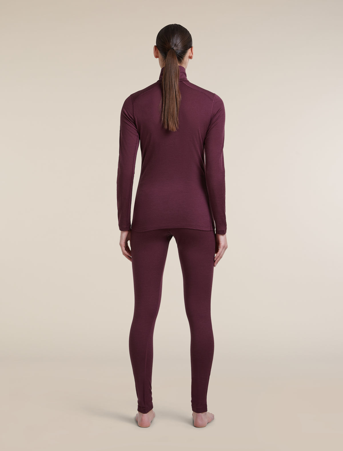Women's Merino 200 Oasis High Rise Thermal Leggings Dark Berry - 6