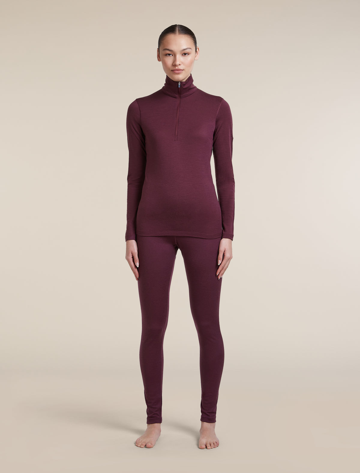 Women's Merino 200 Oasis High Rise Thermal Leggings Dark Berry - 3