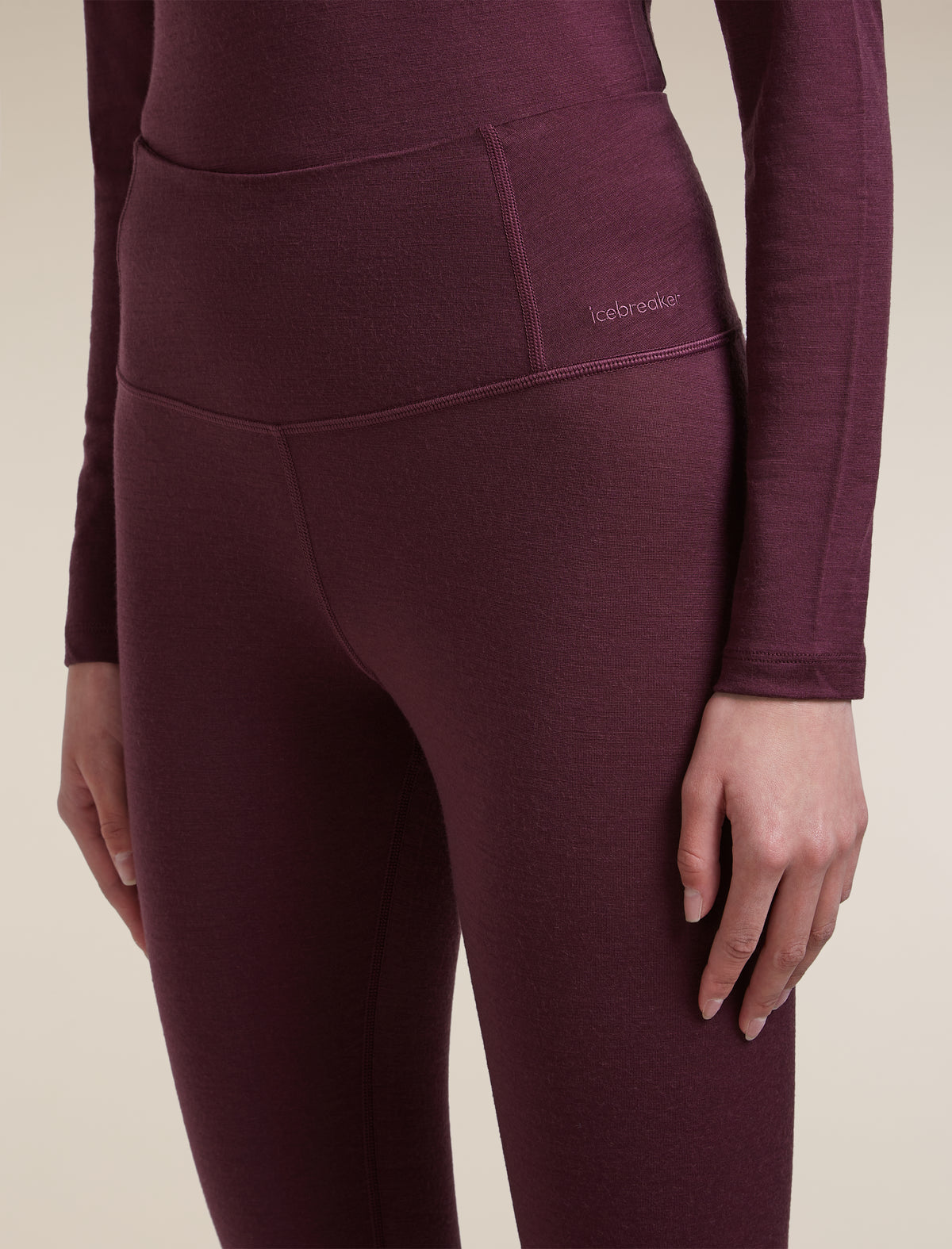 Women's Merino 200 Oasis High Rise Thermal Leggings Dark Berry - 5