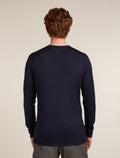 Men's Merino 200 Oasis Long Sleeve Crewe Thermal Top Elevation Line Midnight Navy - 2
