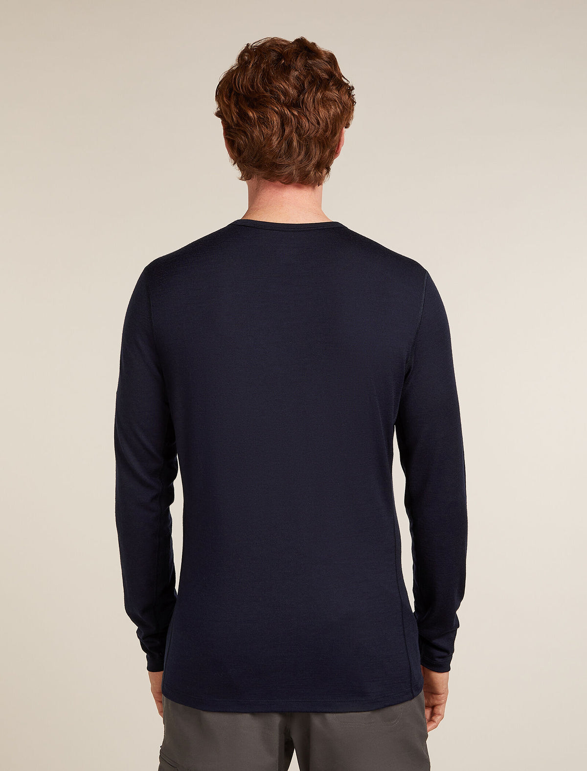 Men's Merino 200 Oasis Long Sleeve Crewe Thermal Top Elevation Line Midnight Navy - 2