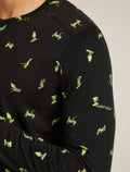 Men's Merino 200 Oasis Long Sleeve Crewe Thermal Top Snow Day Black/Peridot - 5