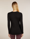 Women's Merino 200 Oasis Long Sleeve Crewe Thermal Top Rainer Ridge Black - 2