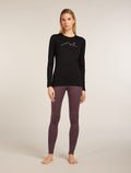 Women's Merino 200 Oasis Long Sleeve Crewe Thermal Top Rainer Ridge Black - 3