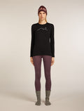 Women's Merino 200 Oasis Long Sleeve Crewe Thermal Top Rainer Ridge Black - 6