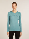 Women's Merino 200 Oasis Long Sleeve Crewe Thermal Top Rainer Ridge Hydro - 1