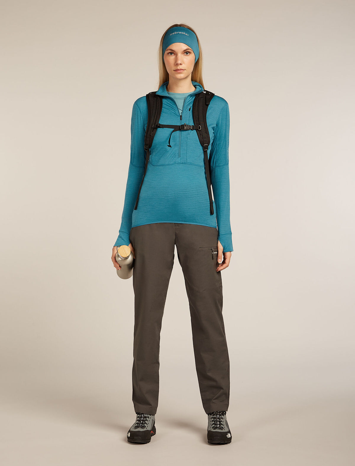 Women's Merino 200 Oasis Long Sleeve Crewe Thermal Top Rainer Ridge Hydro - 4