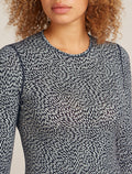 Women's Merino 200 Oasis Long Sleeve Crewe Thermal Top Flock Forms Midnight Navy/Snow - 6