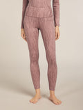 Women's Merino 260 Tech Vertex High Rise Thermal Leggings Delta Lines Summit/Blush - 1