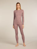 Women's Merino 260 Tech Vertex High Rise Thermal Leggings Delta Lines Summit/Blush - 3