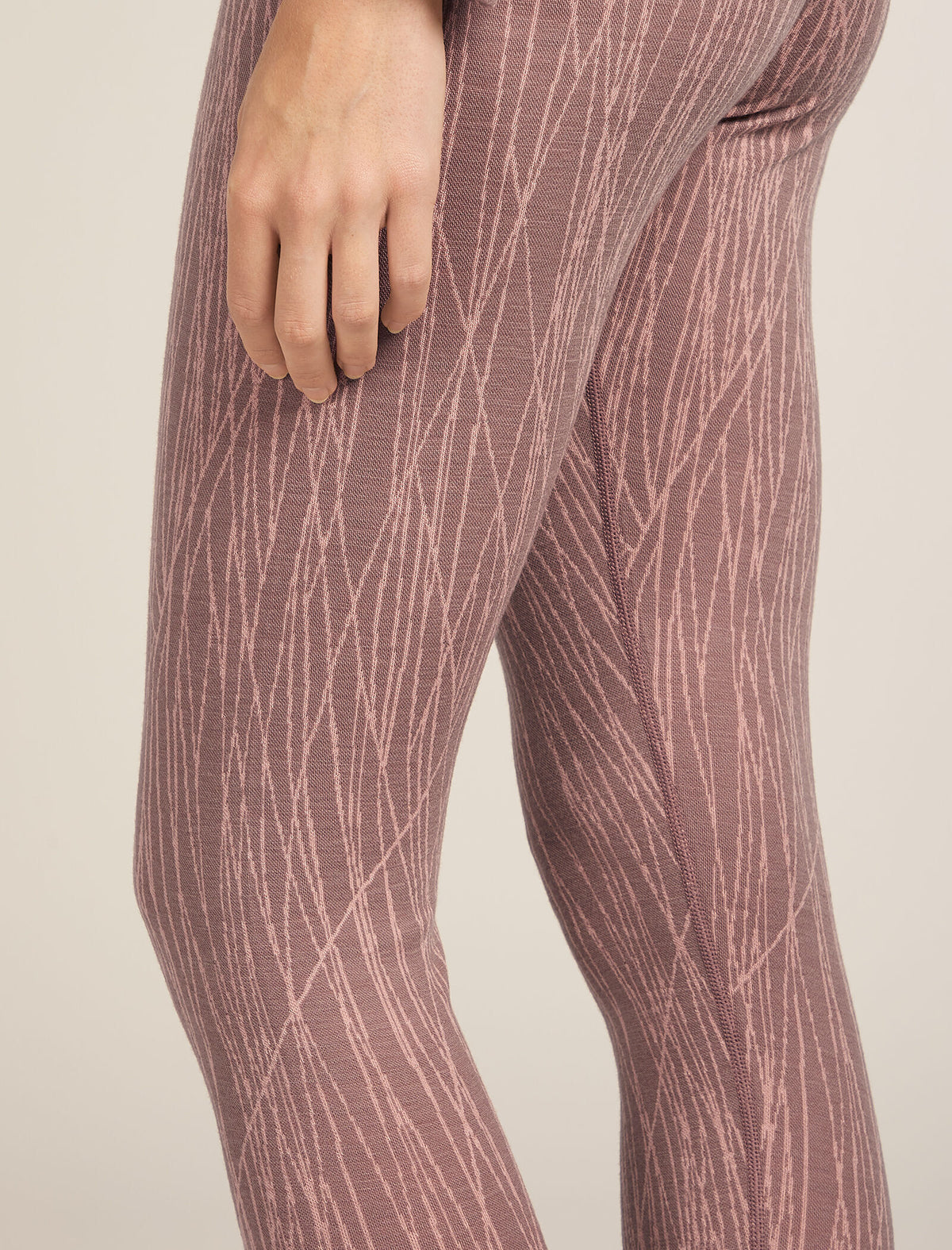Women's Merino 260 Tech Vertex High Rise Thermal Leggings Delta Lines Summit/Blush - 5