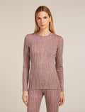 Women's Merino 260 Tech Vertex Long Sleeve Crewe Thermal Top Delta Lines Summit/Blush - 1