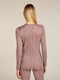 Women's Merino 260 Tech Vertex Long Sleeve Crewe Thermal Top Delta Lines Summit/Blush - 2