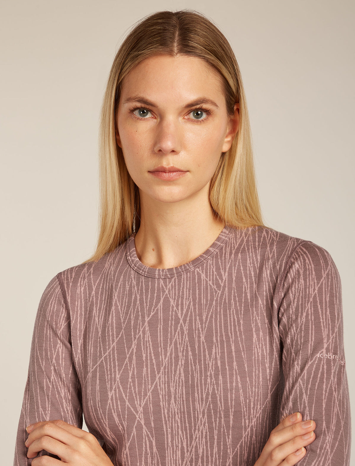 Women's Merino 260 Tech Vertex Long Sleeve Crewe Thermal Top Delta Lines Summit/Blush - 5