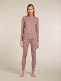 Women's Merino 260 Tech Vertex Long Sleeve Half Zip Thermal Top Delta Lines Summit/Blush - 3