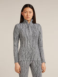Women's Merino 260 Tech Vertex Long Sleeve Half Zip Thermal Top Delta Lines Snow/Black - 1