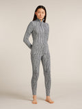 Women's Merino 260 Tech Vertex Long Sleeve Half Zip Thermal Top Delta Lines Snow/Black - 3