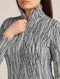 Women's Merino 260 Tech Vertex Long Sleeve Half Zip Thermal Top Delta Lines Snow/Black - 7