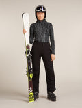 Women's Merino 260 Tech Vertex Long Sleeve Half Zip Thermal Top Delta Lines Black/Snow - 4