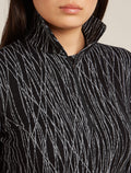 Women's Merino 260 Tech Vertex Long Sleeve Half Zip Thermal Top Delta Lines Black/Snow - 6