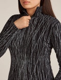 Women's Merino 260 Tech Vertex Long Sleeve Half Zip Thermal Top Delta Lines Black/Snow - 7