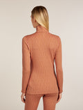 Women's Merino 260 Tech Vertex Long Sleeve Half Zip Thermal Top Snow Grid Trail/Acid Pink - 2