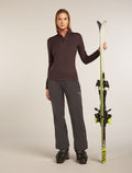 Women's Merino 260 Tech Vertex Long Sleeve Half Zip Thermal Top Snow Grid Trail/Acid Pink - 4