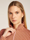 Women's Merino 260 Tech Vertex Long Sleeve Half Zip Thermal Top Snow Grid Trail/Acid Pink - 7