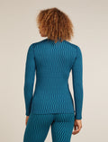 Women's Merino 260 Tech Vertex Long Sleeve Half Zip Thermal Top Snow Grid Topaz/Atlantis - 2