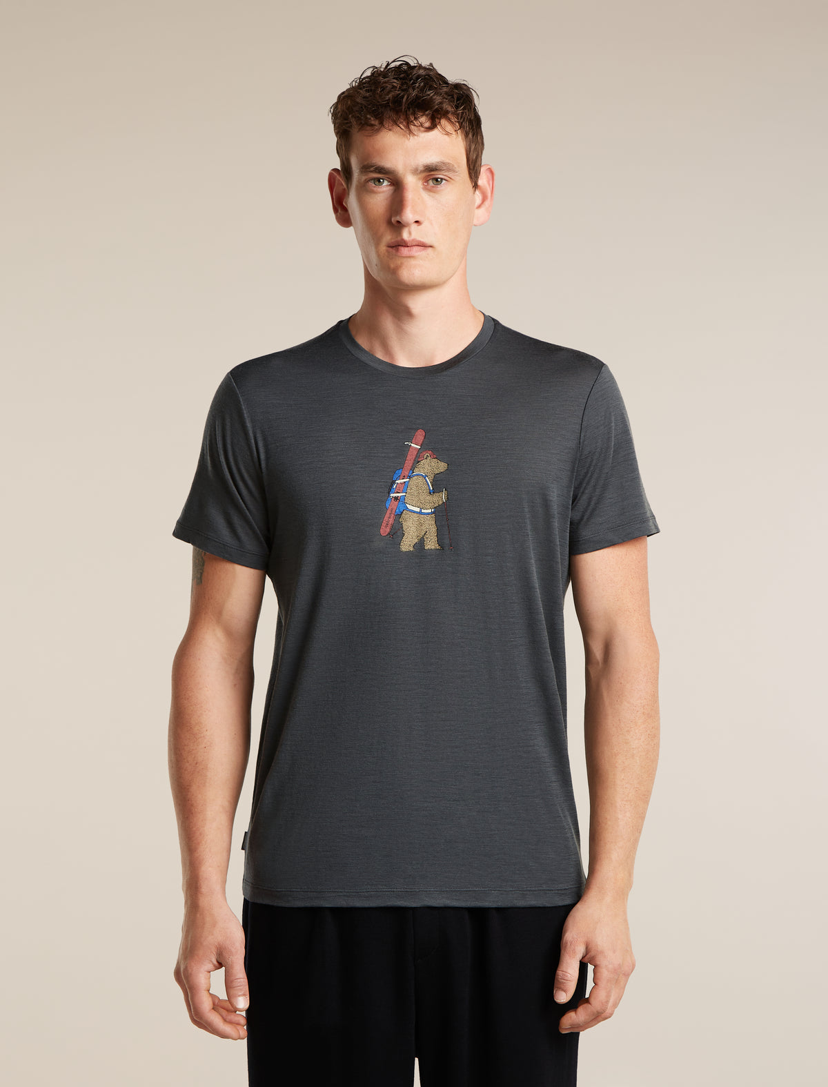 Men's Merino 150 Tech Lite Short Sleeve Tee Bear Tour Obsidian - 1